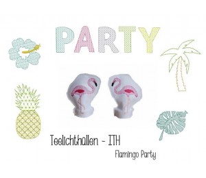 ITH - LED Teelichthülle Flamingo Party
